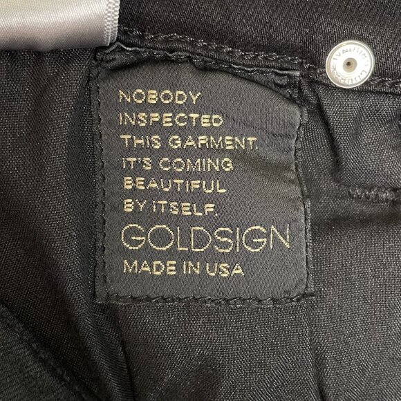 Goldsign Black Misfit Coated Denim Stretch Straight Leg Jeans, 0 - Picture 10 of 10